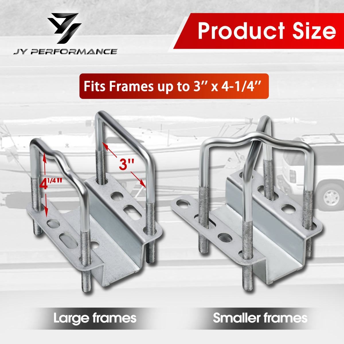 40"/48" Adjustable Boat Trailer Guide-ons with Black PVC Pipes, Rustproof Galvanized Steel