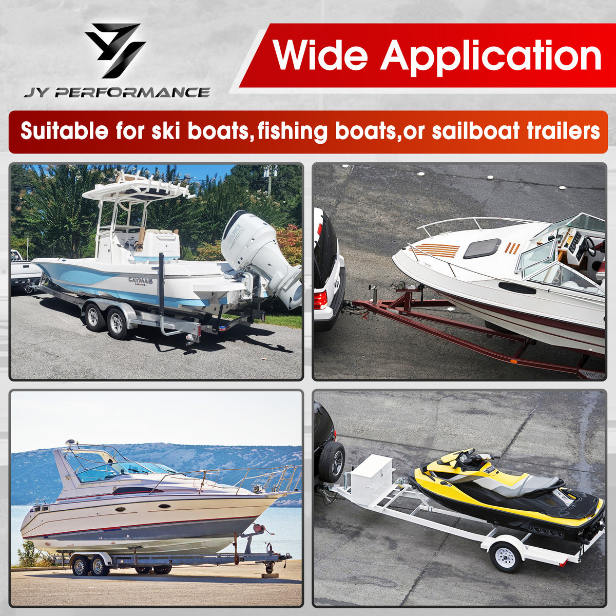 40"/48" Adjustable Boat Trailer Guide-ons with Black PVC Pipes, Rustproof Galvanized Steel